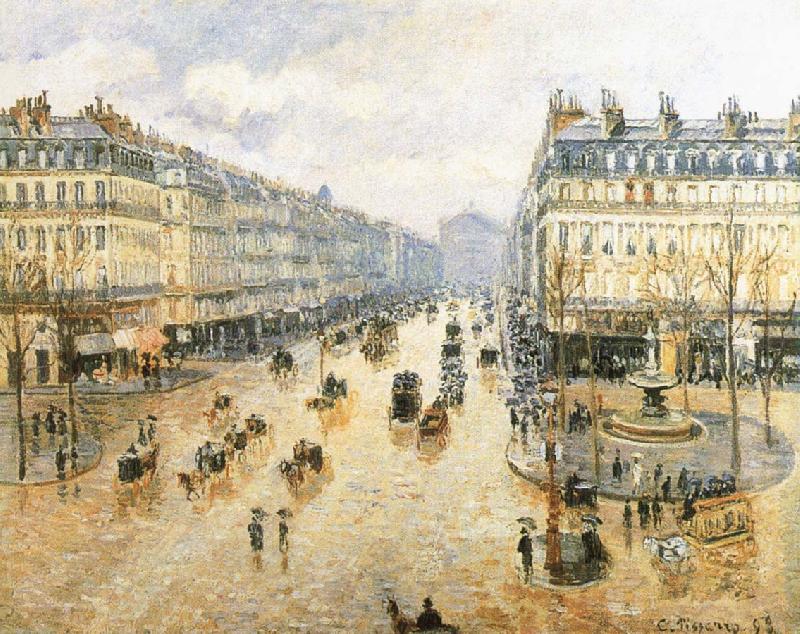 Camille Pissarro Theater Square, the French rain